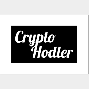 Crypto Hodler White Small Logo Posters and Art